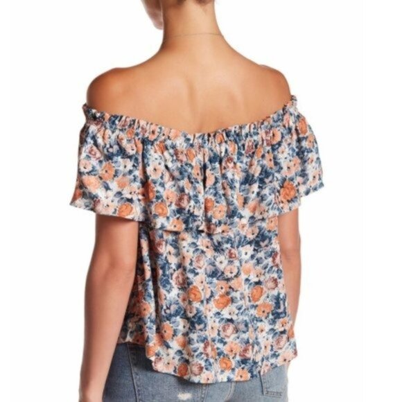 Current/Elliott Floral Off The Shoulder Ruffle Top - Picture 2 of 6